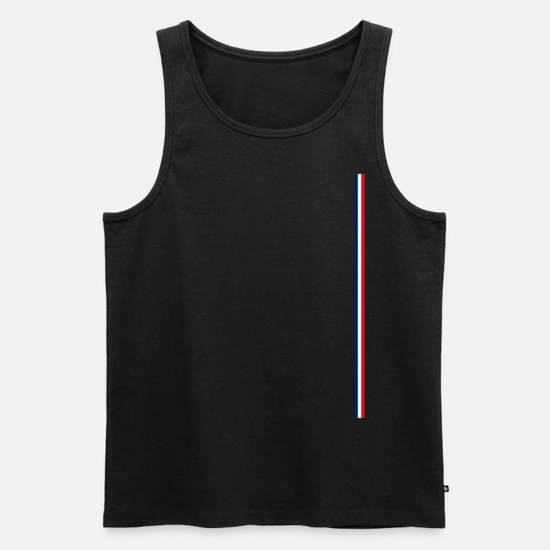 Frankreichflagge Style Streifen - Männer Premium Bio Tank Top - Schwarz