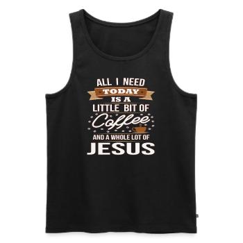 Jesus Coffee Christian Religion Priest Gift - Men's Premium Organic Tank Top - black - Front - Michal (187cm)
