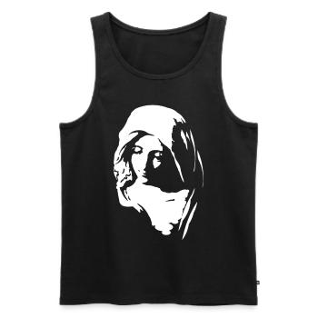 Maria - Männer Premium Bio Tank Top - Schwarz - Vorne - Michal (187cm)