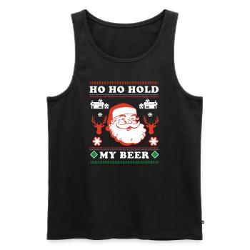 HOLD MY BEER I CHRISTMAS I WeihnachtenI Bier I - Männer Premium Bio Tank Top - Schwarz - Vorne - Michal (187cm)