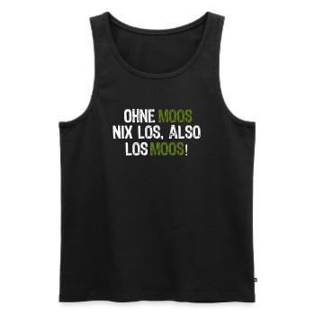Ohne Moos nix los, also los Moos! - Männer Premium Bio Tank Top - Schwarz - Vorne - Michal (187cm)