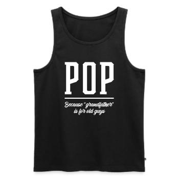 Pops Granddad - Fathers Day Gift - Männer Premium Bio Tank Top - Schwarz - Vorne - AI Model Male 178 light (178cm)