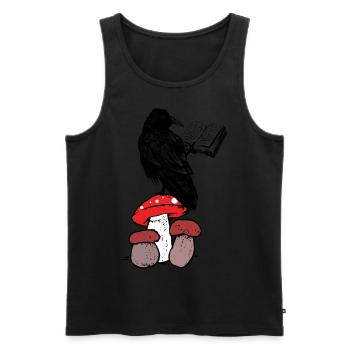 Rabe Pilze Waldbewohner Krähe Magie Zauberer Kind - Männer Premium Bio Tank Top - Schwarz - Vorne - Michal (187cm)
