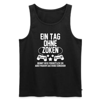 Ein Tag ohne zocken - Männer Premium Bio Tank Top - Schwarz - Vorne - AI Model Male 178 light (178cm)