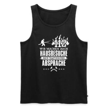 Feuerwehr Hausbesuche - Männer Premium Bio Tank Top - Schwarz - Vorne - AI Model Male 178 light (178cm)
