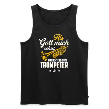Als Gott mich schuf brauchte er gute Trompeter - Männer Premium Bio Tank Top - Schwarz - Vorne - AI Model Male 178 light (178cm)