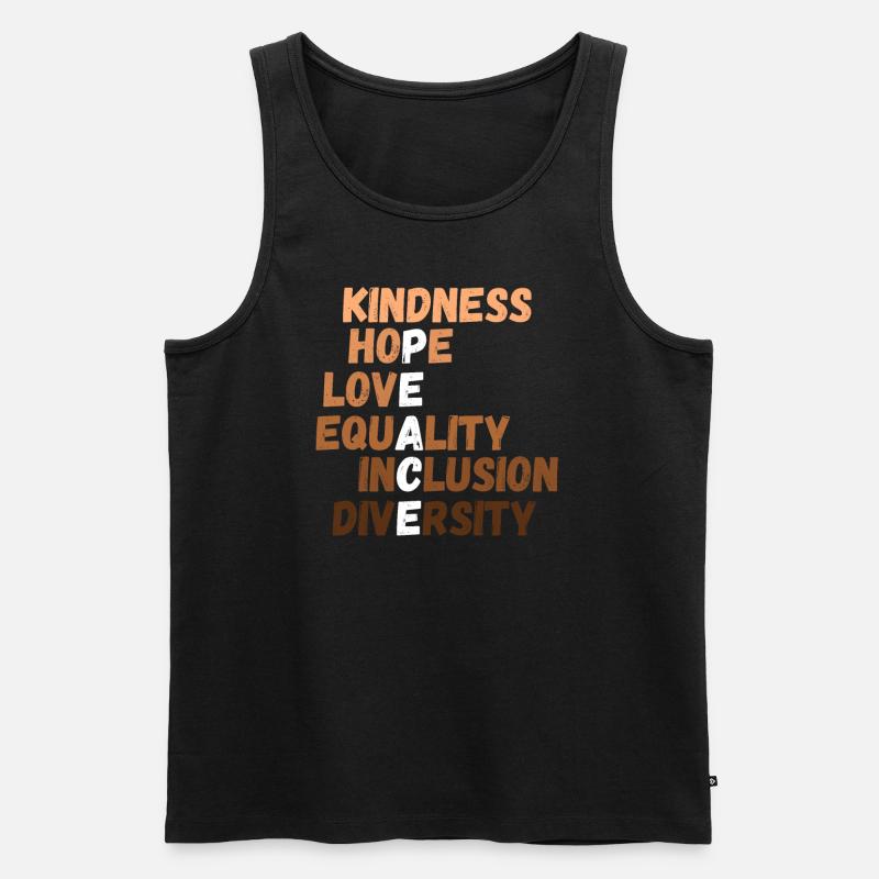 Kindness Peace Equality Inclusion Diversity - Männer Premium Bio Tank Top - Schwarz