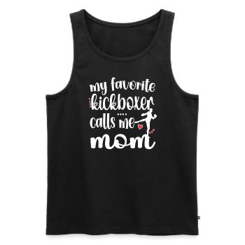 Kickbox-Mama Stolze Kickbox-Mutter Kickboxer Mama - Männer Premium Bio Tank Top - Schwarz - Vorne - AI Model Male 178 light (178cm)