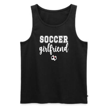Football partner of football player girlfriend - Men's Premium Organic Tank Top - black - Front - AI Model Male 178 light (178cm)