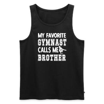 Gymnastics Brother Artistic Gymnastics Brother Of Gymnast - Men's Premium Organic Tank Top - black - Front - AI Model Male 178 light (178cm)