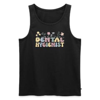 Hygiénistes dentaires Hygiénistes dentaires Hygiène buccale - Débardeur bio Premium Homme - noir - Devant - Michal (187cm)