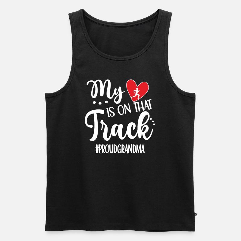 Stolze Leichtathletik-Oma Leichtathlet Großmutter - Männer Premium Bio Tank Top - Schwarz