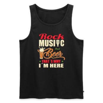 Rock Music Beer - Men's Premium Organic Tank Top - black - Front - Michal (187cm)