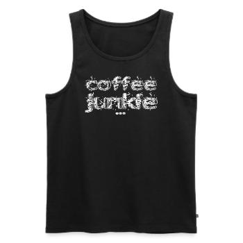 coffee junkie white - Männer Premium Bio Tank Top - Schwarz - Vorne - Michal (187cm)