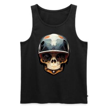Motorcyclist skull - Men's Premium Organic Tank Top - black - Front - Michal (187cm)