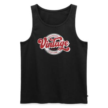 Legendäre Vintage Denim Kleidung retro rot - Männer Premium Bio Tank Top - Schwarz - Vorne - AI Model Male 178 light (178cm)