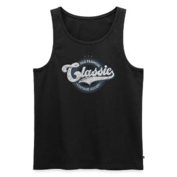 Klassische Old Fashion Denim Vintage Waren blau - Männer Premium Bio Tank Top - Schwarz - Vorne - AI Model Male 178 light (178cm)
