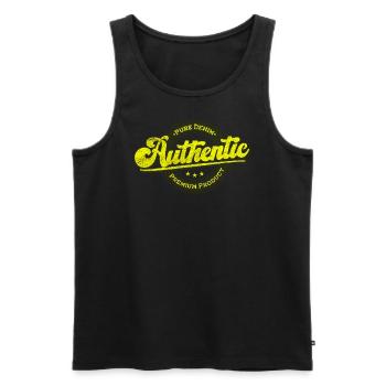 Authentisches Premiumprodukt aus reinem Denim gelb - Männer Premium Bio Tank Top - Schwarz - Vorne - AI Model Male 178 light (178cm)