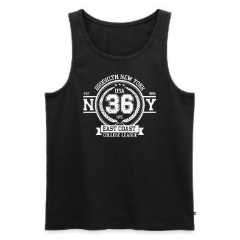 Brooklyn New York College League East Coast Design - Débardeur bio Premium Homme - noir - Devant - Michal (187cm)