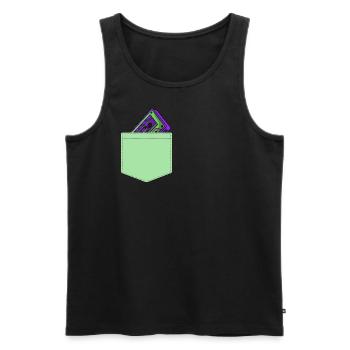 Kassette Musik Brusttasche 80er Geschenk Idee - Männer Premium Bio Tank Top - Schwarz - Vorne - AI Model Male 178 light (178cm)