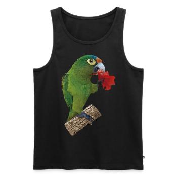 Orangenstirnsittich - Männer Premium Bio Tank Top - Schwarz - Vorne - AI Model Male 178 light (178cm)