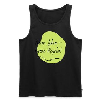 Mein Leben - meine Regeln! - Männer Premium Bio Tank Top - Schwarz - Vorne - Michal (187cm)