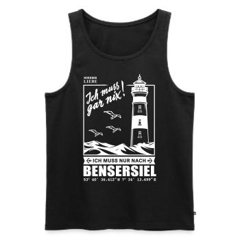 Bensersiel Urlaub Nordsee Strand Hafen Leuchtturm - Männer Premium Bio Tank Top - Schwarz - Vorne - AI Model Male 178 light (178cm)