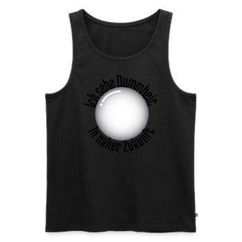 Ich sehe Dummheit in naher Zukunft - Männer Premium Bio Tank Top - Schwarz - Vorne - Michal (187cm)
