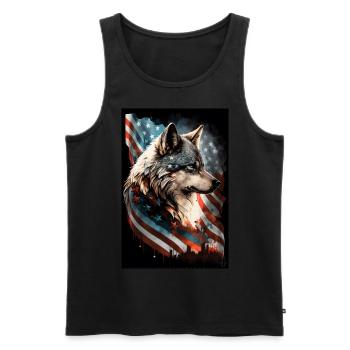 Wolf Design by ART8NS Art on Streetwear S 19of25 - Männer Premium Bio Tank Top - Schwarz - Vorne - Michal (187cm)