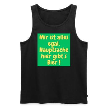 Mir ist alles egal - Männer Premium Bio Tank Top - Schwarz - Vorne - Michal (187cm)