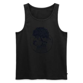 Lama Pako Huacaya Alpaga Éleveur Alpaga - Débardeur bio Premium Homme - noir - Devant - AI Model Male 178 light (178cm)