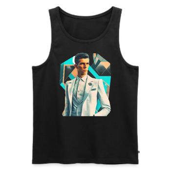 Retro Flash No20 - Männer Premium Bio Tank Top - Schwarz - Vorne - AI Model Male 178 light (178cm)