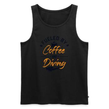 Fueled by Coffee and Diving Diving Mask Scuba - Men's Premium Organic Tank Top - black - Front - Michal (187cm)