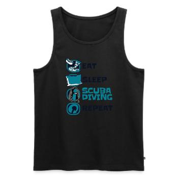 Eat Sleep Diving Repeat Diver Mask - Men's Premium Organic Tank Top - black - Front - AI Model Male 178 light (178cm)