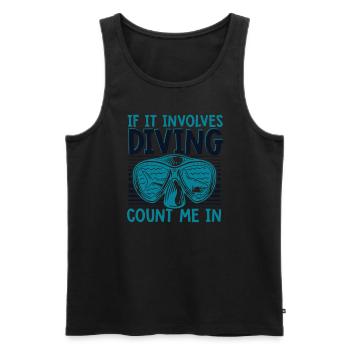 If It Involes Diving Count Me In Goggles - Men's Premium Organic Tank Top - black - Front - AI Model Male 178 light (178cm)
