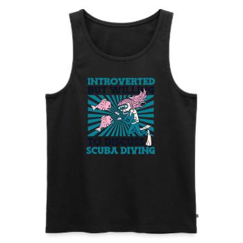 Introverted But Willing To Discuss Scuba Diving - Men's Premium Organic Tank Top - black - Front - Michal (187cm)