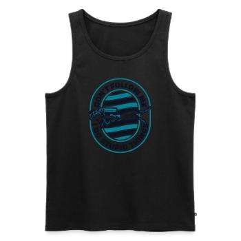 Don't Follow Me I Do Stupid Things Diver Mask - Men's Premium Organic Tank Top - black - Front - Michal (187cm)