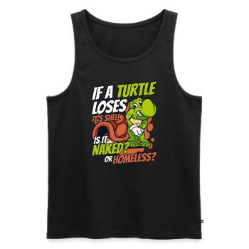 If A Turtle Loses It's Shell Tortoise - Men's Premium Organic Tank Top - black - Front - Michal (187cm)