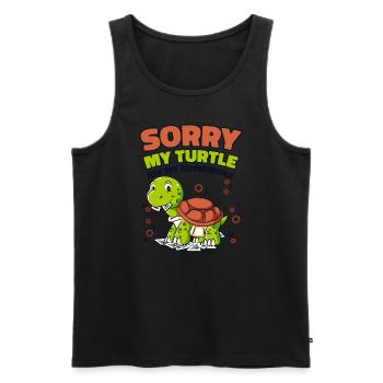 Ma tortue a mangé mes devoirs Tortue aquatique - Débardeur bio Premium Homme - noir - Devant - AI Model Male 178 light (178cm)