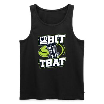I'd Hit That Frisbee Golf Basket Disc Disc - Men's Premium Organic Tank Top - black - Front - AI Model Male 178 light (178cm)