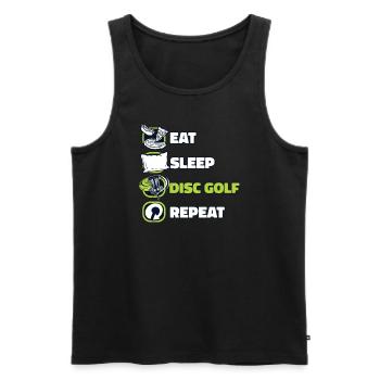Eat Sleep Disc Golf Repeat Basket Disc Disc - Men's Premium Organic Tank Top - black - Front - Michal (187cm)