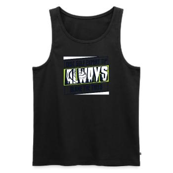 Disc Golf Expert Tip Always Blame The Trees - Men's Premium Organic Tank Top - black - Front - Michal (187cm)