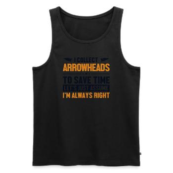 Arrowheads Let's Assume I'm Right Hunting Tips - Men's Premium Organic Tank Top - black - Front - Michal (187cm)