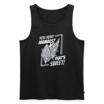 You Hunt Animals That's Sweet Hunting Tips - Men's Premium Organic Tank Top - black - Front - Michal (187cm)