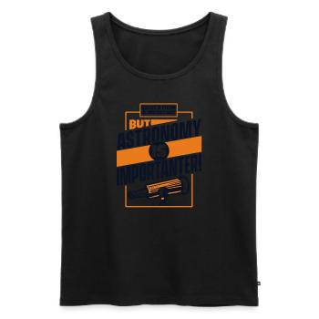 Education Is Important But Astronomy Is - Männer Premium Bio Tank Top - Schwarz - Vorne - Michal (187cm)