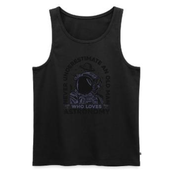 Never Underestimate An Old Man Who Loves - Männer Premium Bio Tank Top - Schwarz - Vorne - Michal (187cm)