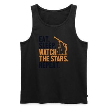 Eat Sleep Watch The Stars Repeat Cosmologist - Men's Premium Organic Tank Top - black - Front - AI Model Male 178 light (178cm)