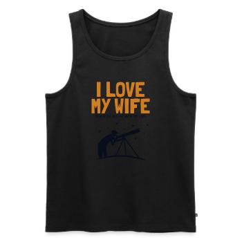 I love my Wife Astronomy Sternenhimmel Kosmologe - Männer Premium Bio Tank Top - Schwarz - Vorne - Michal (187cm)