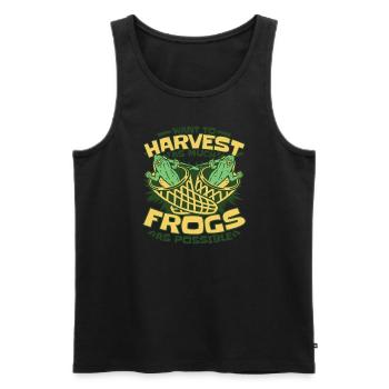 Want To Harvest As Much Frogs As Possible Frog - Men's Premium Organic Tank Top - black - Front - AI Model Male 178 light (178cm)