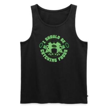 I Should Be Catching Frogs Kröte Kaulquappe - Männer Premium Bio Tank Top - Schwarz - Vorne - AI Model Male 178 light (178cm)